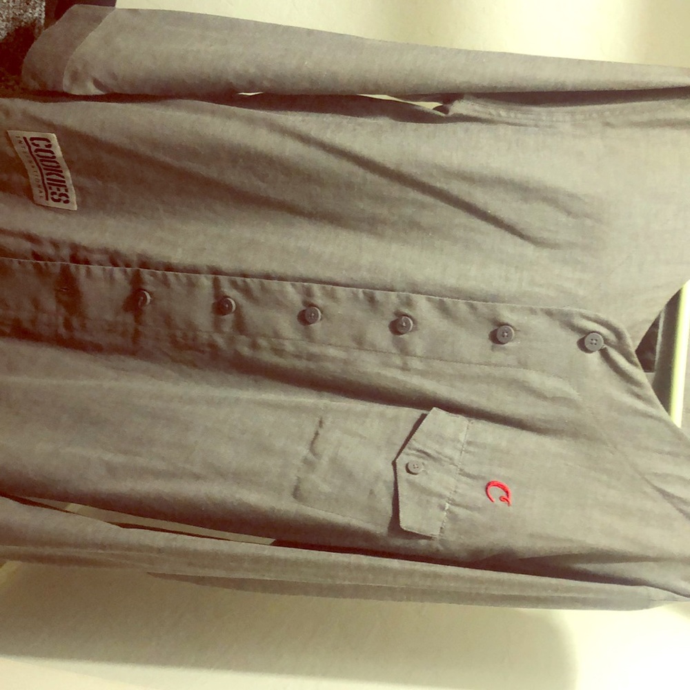 Cookies dress shirt (long sleeve) grey and red